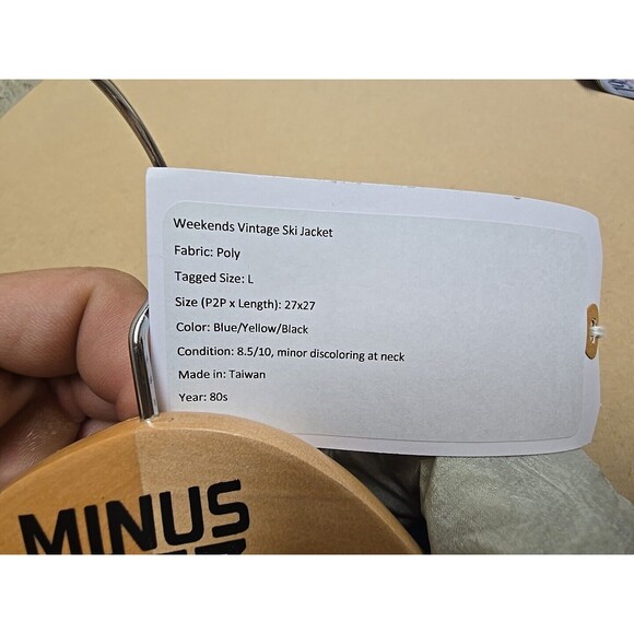 VTG Weekends Adventure Jacket Men L Yellow Reflective Colorblock 90s Ski Coat - Picture 9 of 9